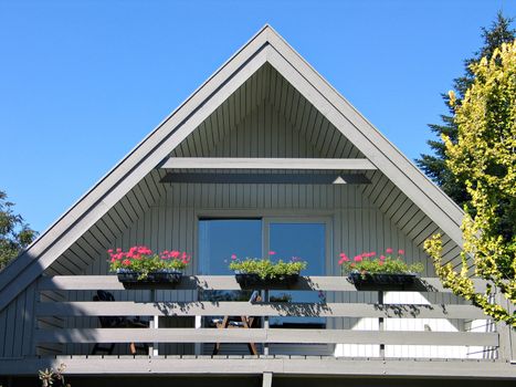 Traditional triangle shape Scandinavian Danish house