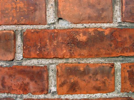 Details of a wall made of brown solid bricks