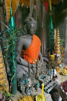 Buddha in the Angkor temples of Cambodia.
