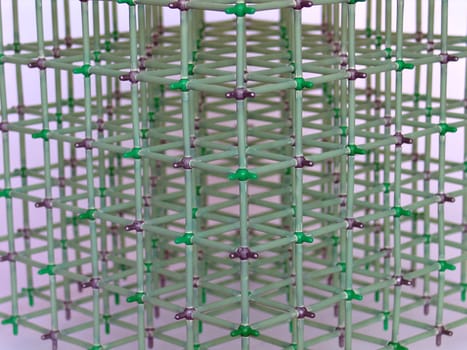 Structure of molecules in square straight lines form for demonstration