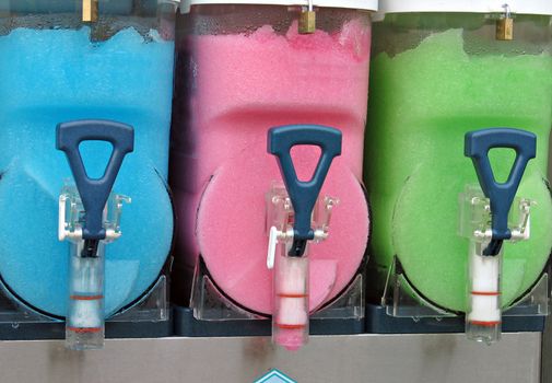 Slush ice Granita making machine in a fast food store