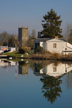 The former keeper's cottage at Splatt Bridge on the Gloucester & Sharpness canal bathed in winter sunshine