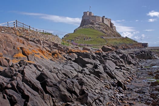 The 16century Lindesfarne castle on Holy Island in Northumberland, England.