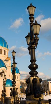 Lantern near the Life-Giving Trinity Church in Moscow.