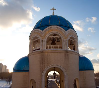 Holy Trinity Church Bell Tower in Moscow.