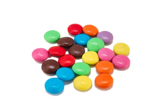 coloured smarties isolated over a white background