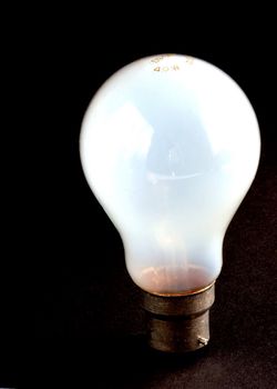 light bulb closeup against a dark background