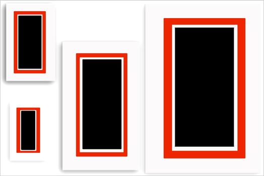 template of red bordered frames
