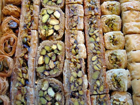 Baklawa typical Oriental sweet baked desert 
