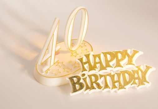40th birthday sign in gold