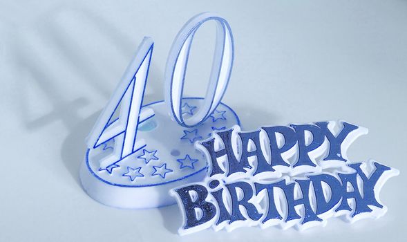 40th blue birthday sign 