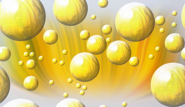 yellow bubbles floating in space