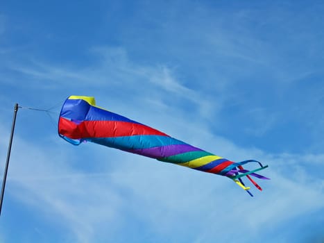 Windsock with bright colors stripes