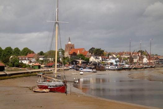 The estuary harbour and town of Maldon in Essex England.