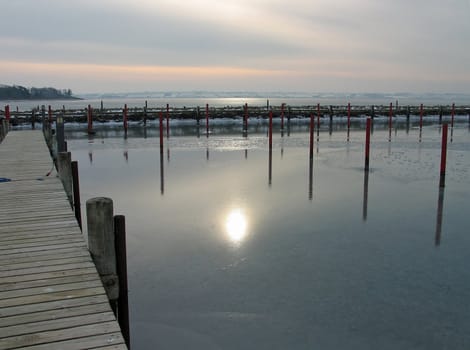 Winter setting of a small port