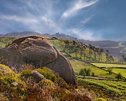 The Moorlands of Staffordshire's Peak District, viewed from the Roaches.