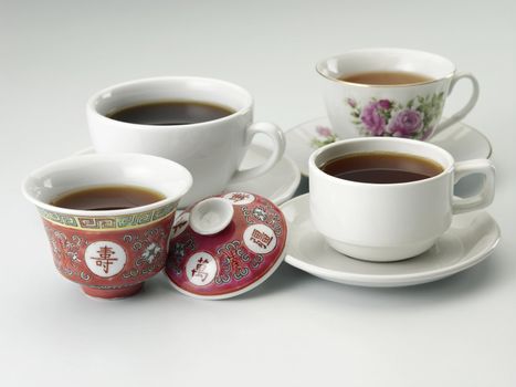 tea with different type of tea cups