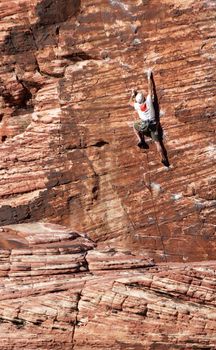 Rock climbing in Red Rock Canyon.