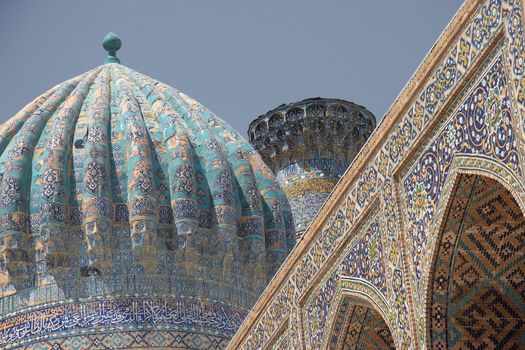 Islamic buildings at main square in Samarkand, Uzbekistan