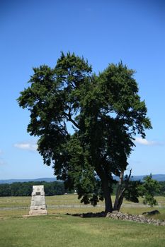 Hillside monument at Gettysburg National Military Park