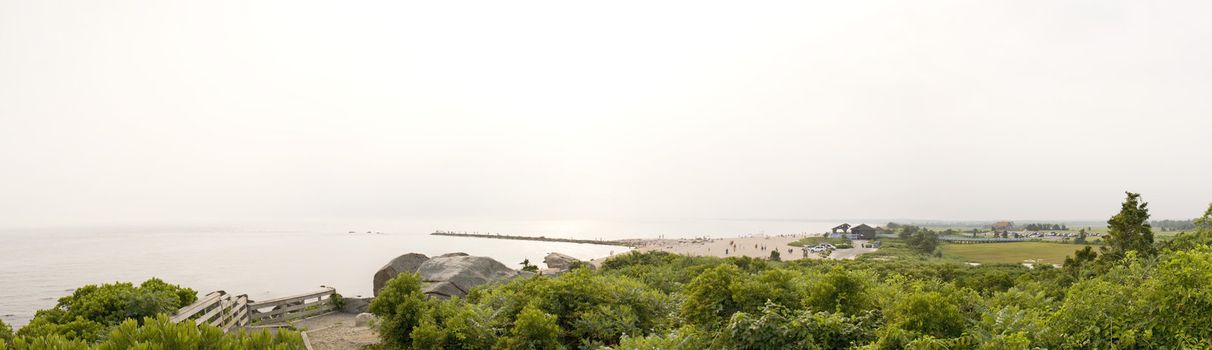 A classic New England beach named Meigs Point.  It is located in Hammonasset State Park, Madison, Connecticut.
