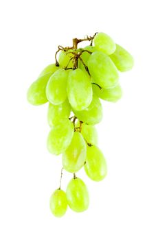 detail of a bunch of grapes on the white background