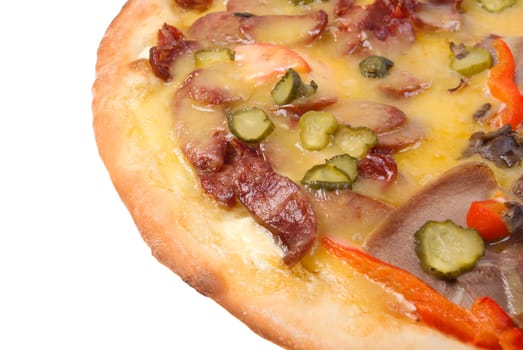 Fast food Pizza.Natural form foods.  Shot in a studio. clipping Path 