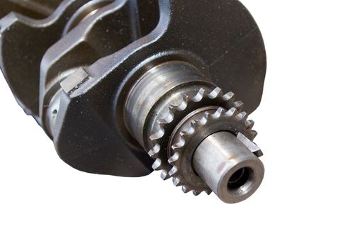 close up view of gears from old mechanism  isolated