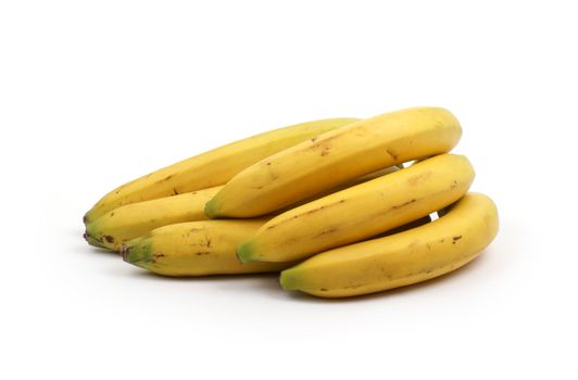 Yellow sweet tasty bananas isolated on white            