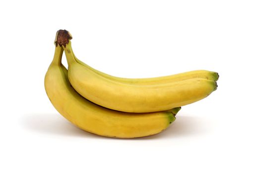 Yellow sweet tasty bananas isolated on white            
