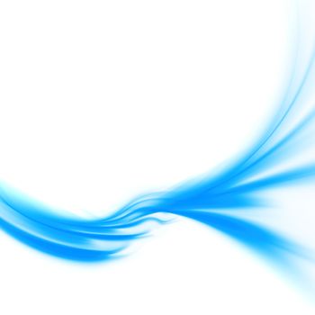 An abstract blue water wave layout isolated over white.