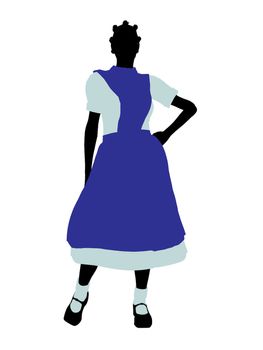 Allice in wonderland illustration silhouette on a white background