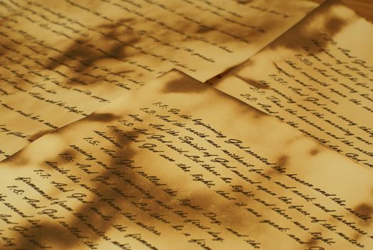 Ancient and vintage handwritten Bible pages  