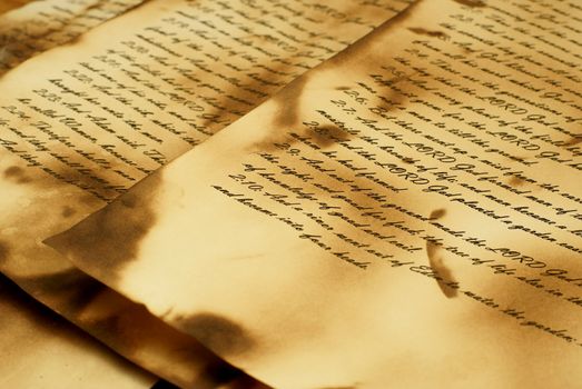 Ancient and vintage handwritten Bible pages  
