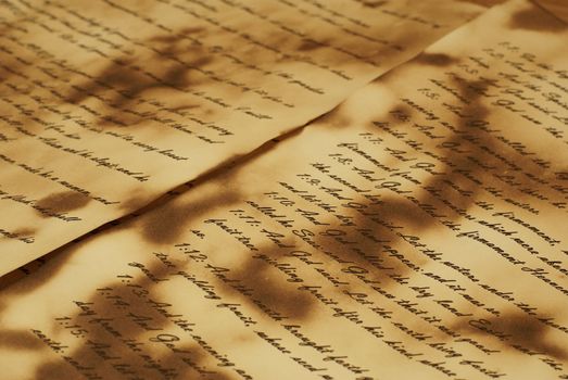 Ancient and vintage handwritten Bible pages  