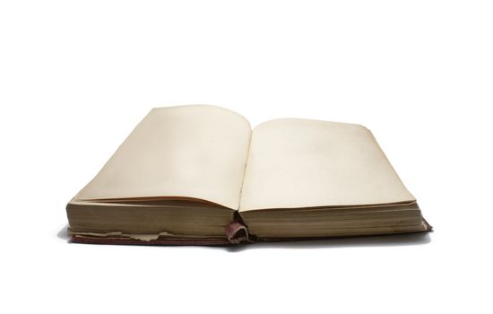 Ancient book with no text isolated on white