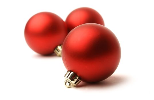 White Christmas balls isolated on white background                