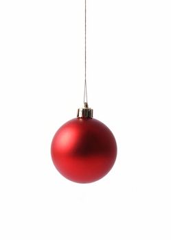 White Christmas ball isolated on white background                