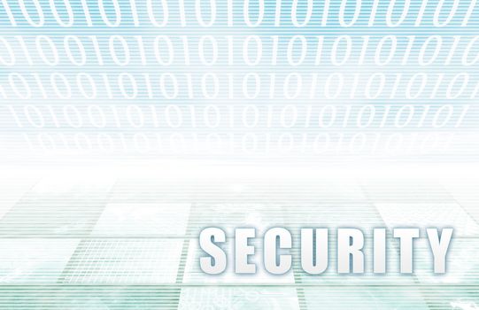 Security on a Clear Blue Tech Background