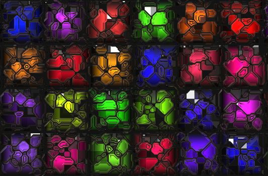 Crystal Colorful Futuristic Gems as a Background