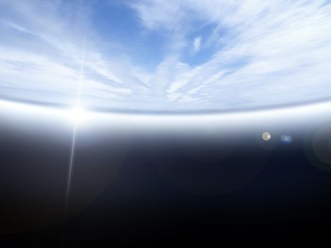 Stratosphere view of earth