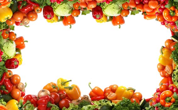 Different fresh tasty vegetables isolated fractal
