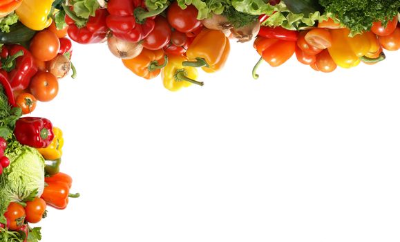 Different fresh tasty vegetables isolated fractal