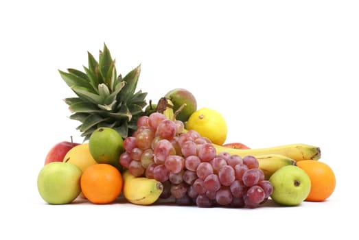 Bright tasty fruits isolated on white    