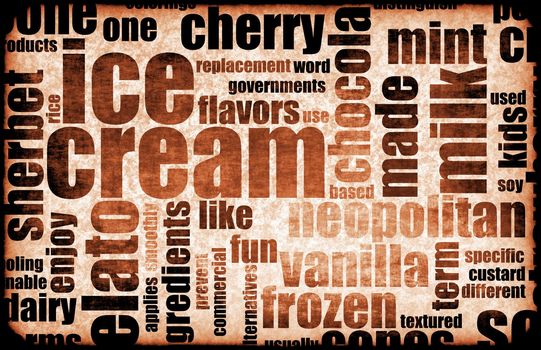 Chocolate Ice Cream Store Food Menu Sign