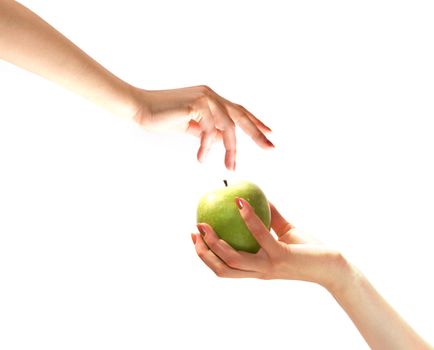 Graceful woman's hand isolated on white background