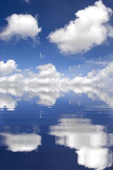 Picture of a beautiful cloudy sky reflect on water