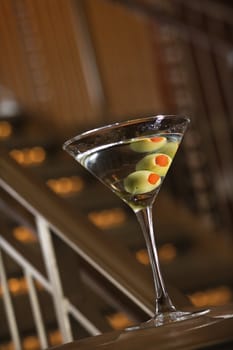 Martini with olives.