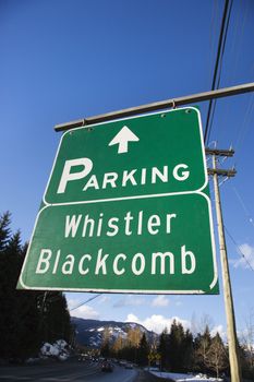 Signs for Whistler Blackcomb.