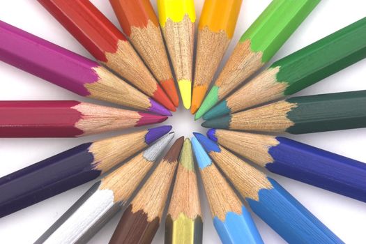 Picture of Color Pencils making a whell
